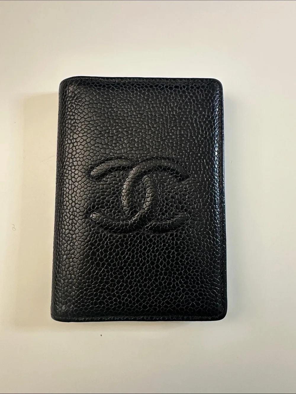 CHANEL Black Caviar Leather Card Wallet